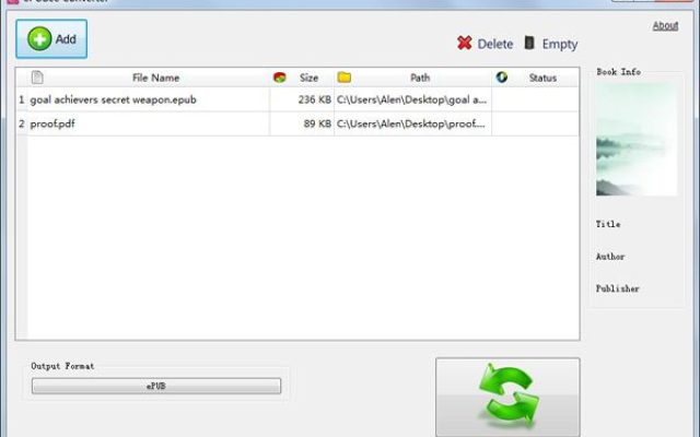 epubee maker ebook creation software screenshot 
